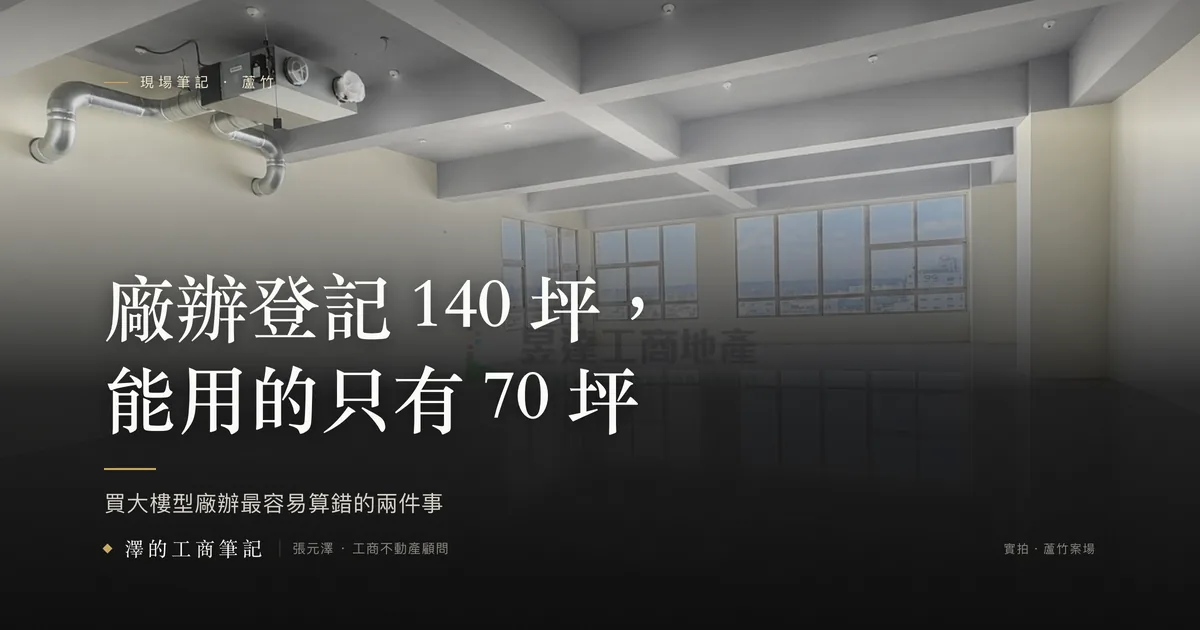 蘆竹全新廠辦室內封面：登記 140 坪能用只有 70 坪